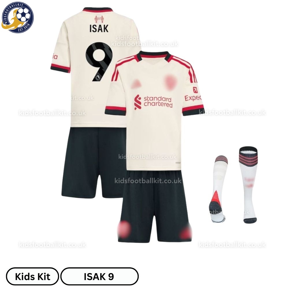 Lvr^_^pooI Away Kids Football Kit 2025/26 – ISAK 9 (With socks)